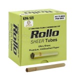 Cutie cu 50 de tuburi tigari king size din hartie organica Rollo Sheer (filter tips)